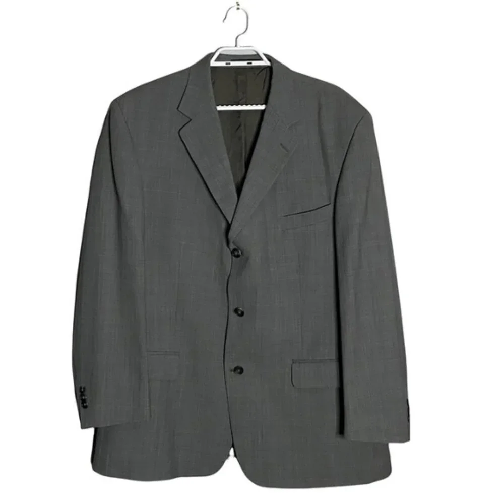 Moores Men Gray Button Front Formal Blazer Jacket